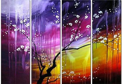 Dafen Oil Painting on canvas tree -set284 Dafen Oil Painting on canvas tree -set284